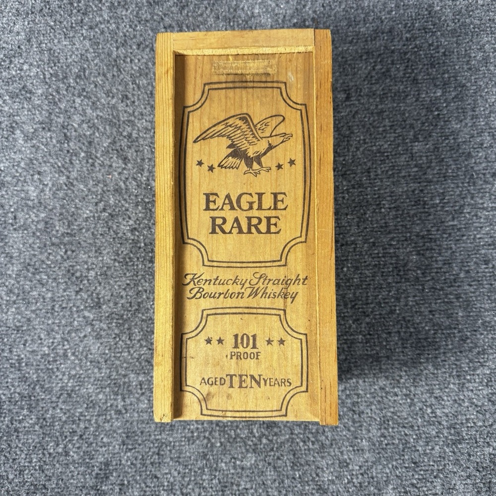 Vintage Eagle Rare 101 Proof Bourbon Wooden Box Only Empty Display Case 10 Year